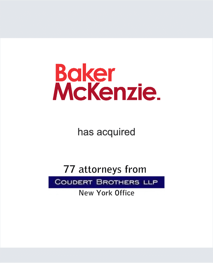 Baker and McKenzie - 77 attorneys (pre-FOCUS)