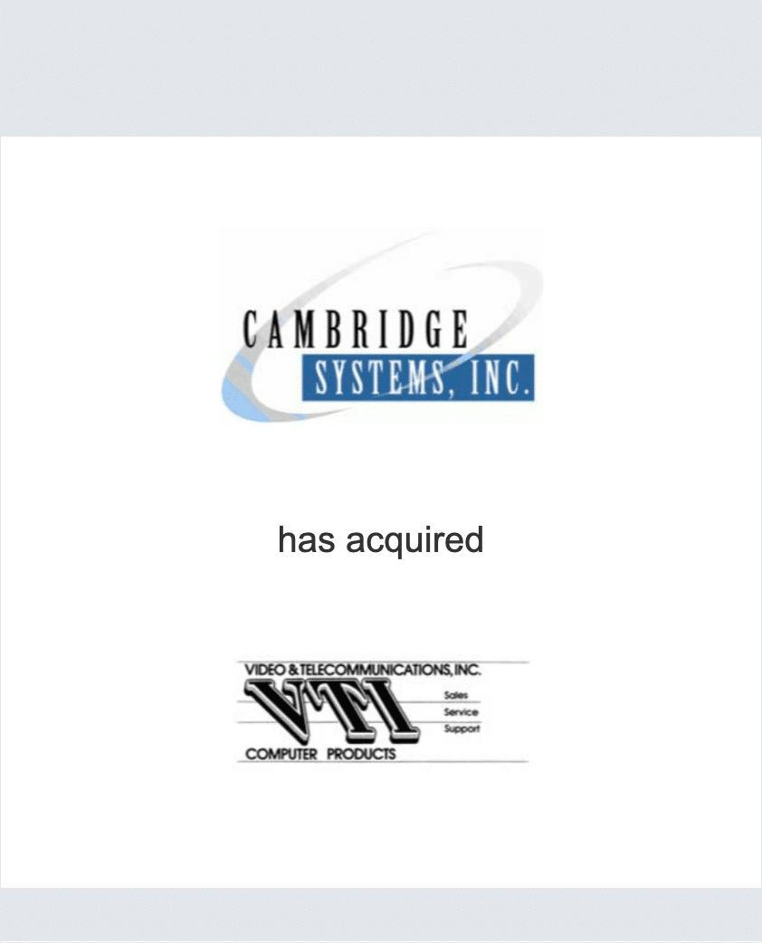 Cambridge Systems - Video & Telecommunications