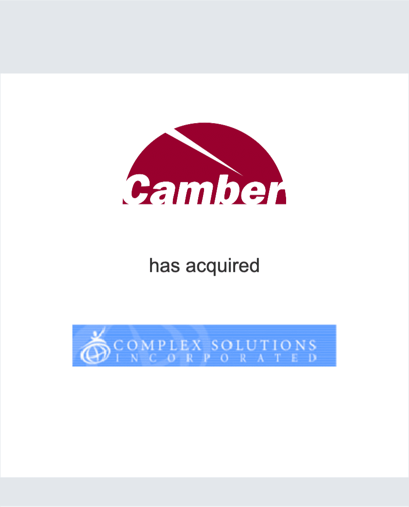 Camber - Complex Solutions