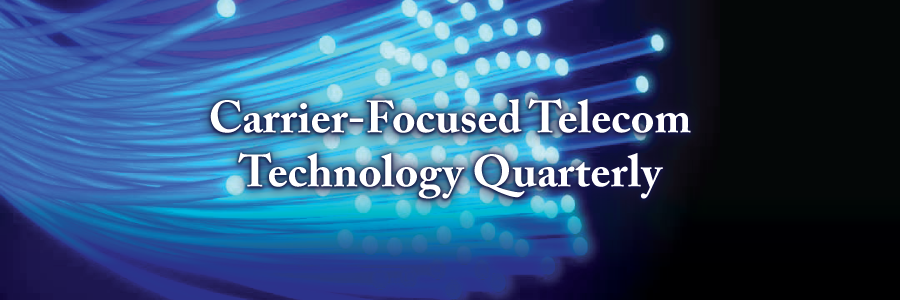 carrier focused telecom technology text banner with blue cables