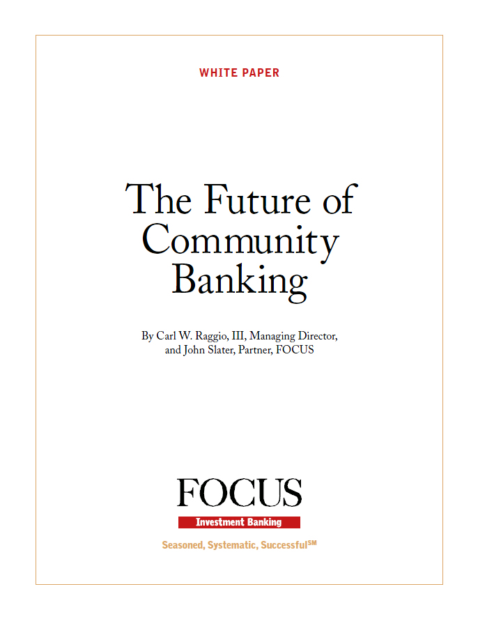 white paper cover reading "the future of community banking"