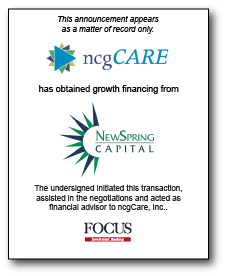 ncgCARE has obtained growth financing from NewSpring Capital