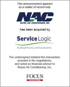 Noyes Air Conditioning, Inc. has been acquired by ServiceLogic