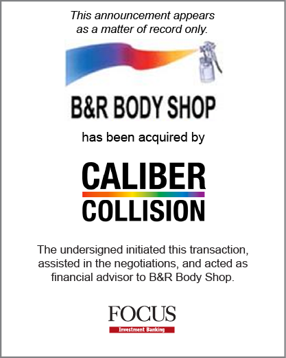 B&R Body has been acquired by Caliber Collision Centers