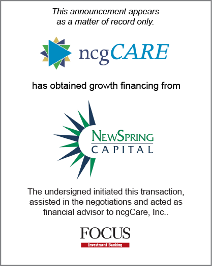 ncgCARE has obtained growth financing from NewSpring Capital