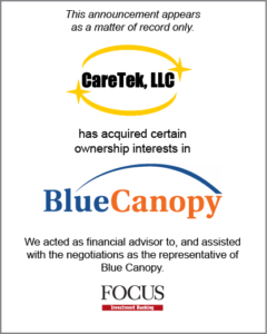 Caretek, LLC has acquired certain ownership interests in Blue Canopy