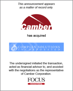 Camber has acquired Complex Solutions Incorporated