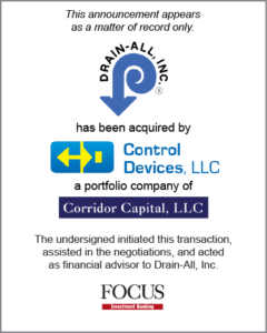 Drain-All, Inc. has been acquired by Control Devices, LLC