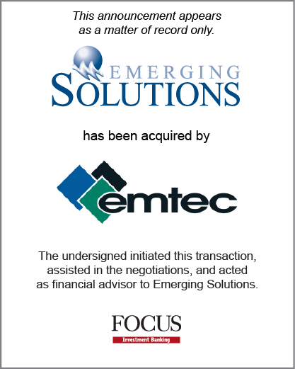 Emerging Solutions has been acquired by Emtec.