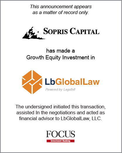 Sopris Capital has made a Growth Equity Investment in LbGlobalLaw, LLC.