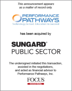 Performance Pathways has been been acquired by Sungard Public Sector