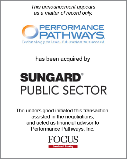 Performance Pathways has been been acquired by Sungard Public Sector