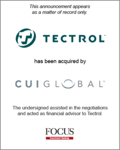 Tectrol has been acquired by CUI Global