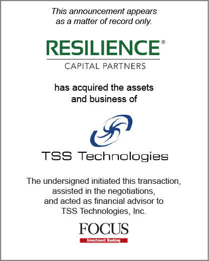 Resilience Capital Partners has acquired the assets and business of TSS Technologies