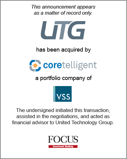 United Technology Group (UTG) has been acquired by Coretelligent, a portfolio company of Veronis Suhler Stevenson (VSS)
