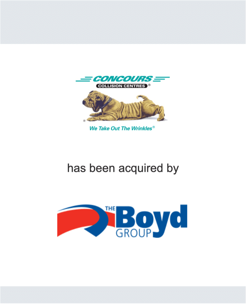 Concours Collision Centres - Boyd Group