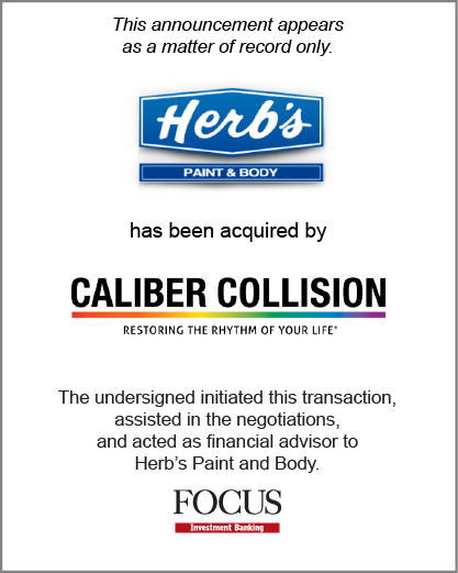 Herb’s Paint and Body has been acquired by Caliber Collision