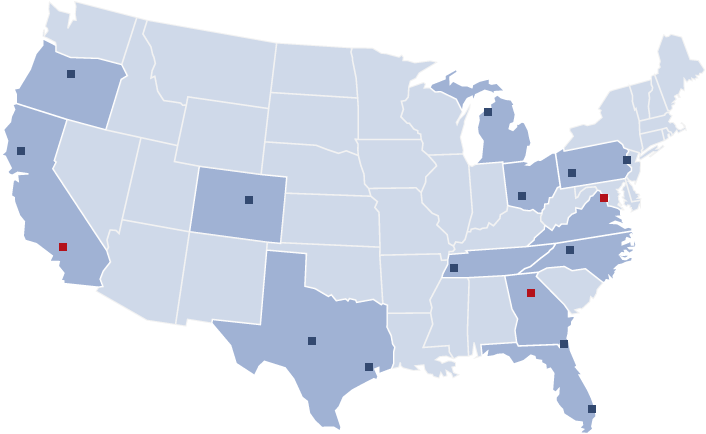 Map of FOCUS Offices and Bankers