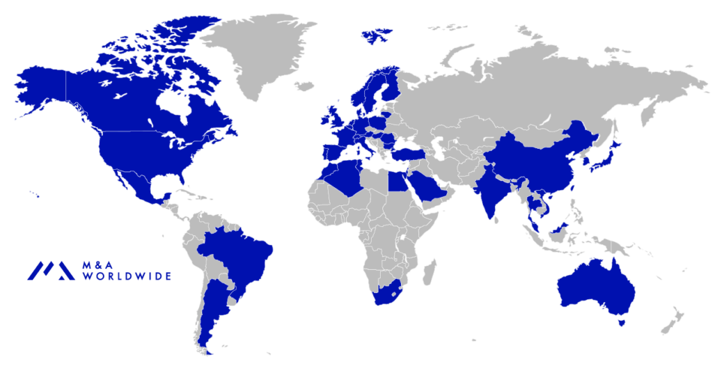 a picture of a map with certain countried highlighted in blue