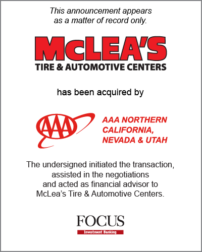 McLea's Tire & Automotive Centers has been acquired by AAA Northern California, Nevada & Utah