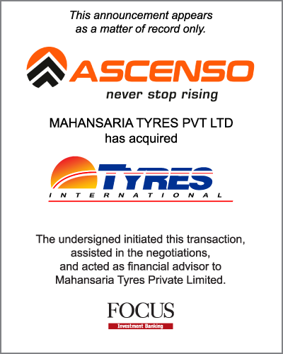 Mahansaria Tyres Private Limited (MTPL) has acquired Tyres International