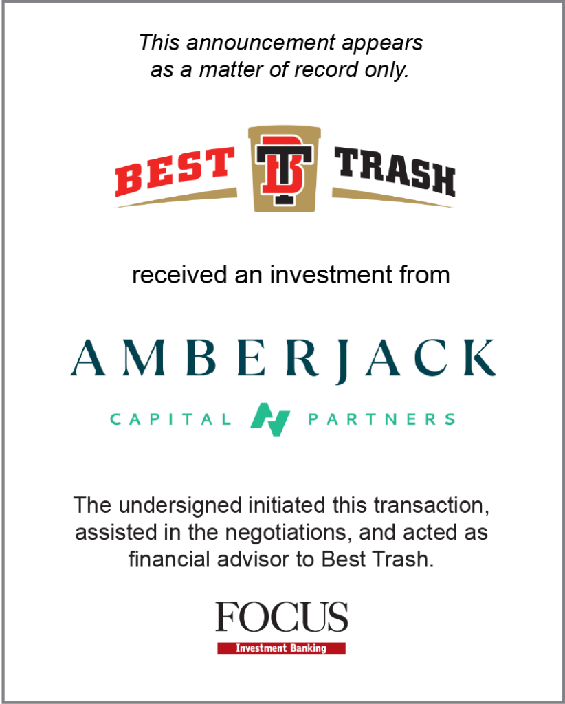 Best Trash received an investment from Amberjack Capital Partners