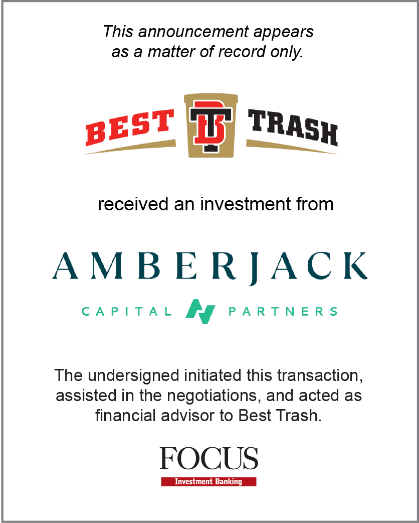 Best Trash received an investment from Amberjack Capital Partners