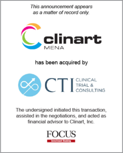 Clinart, Inc. has been acquired by Clinical Trial & Consulting (CTI)