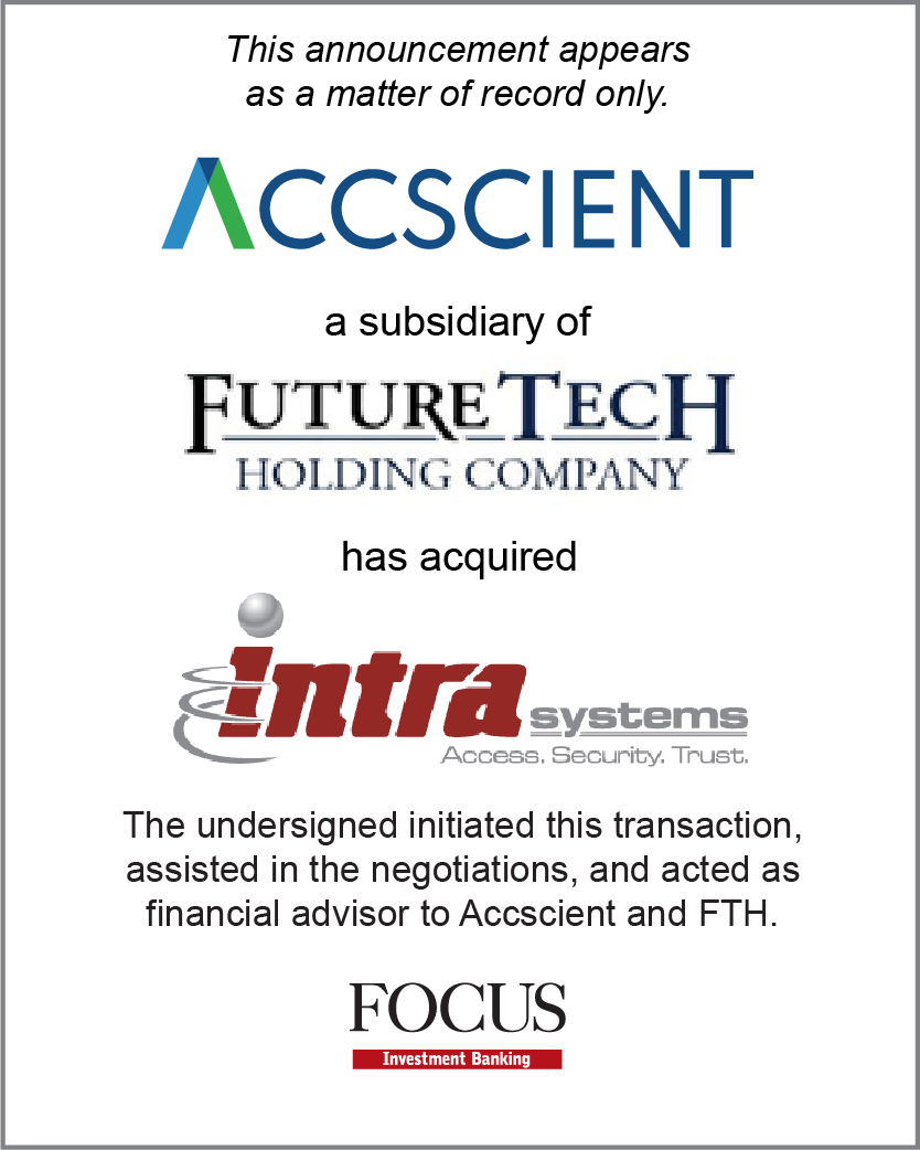 ACCSCIENT, a subsidiary of FutureTech Holding Company, has acquired IntraSystems