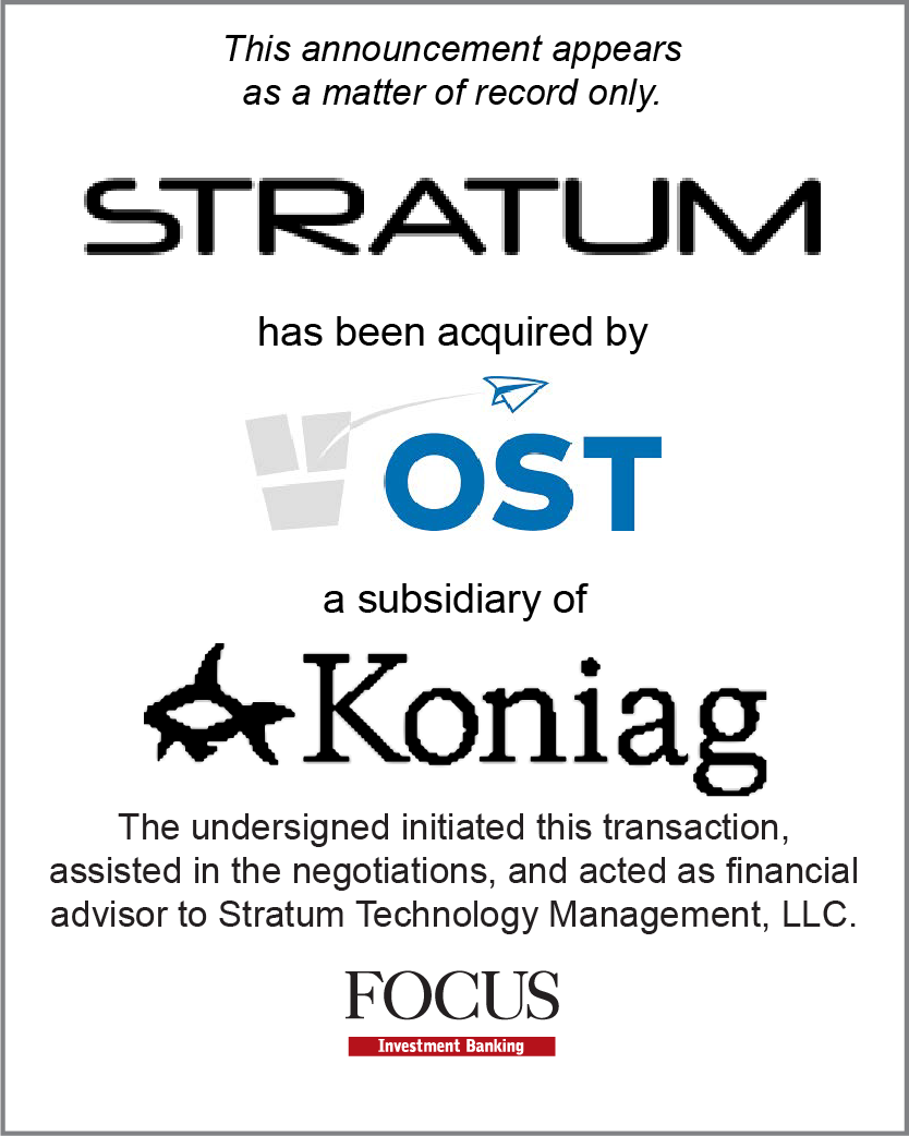 Stratum Technology has been acquired by Open Systems Technologies, Inc. a subsidiary of Koniag