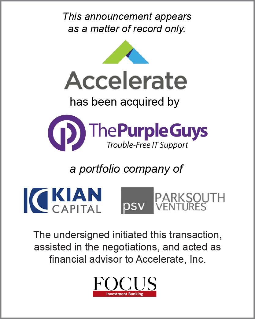 Accelerate, Inc. now known as The Purple Guys