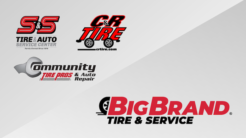 S&S Tire & Auto, C&R Tire, Community Tire Pros, and Big Brand Tire Service