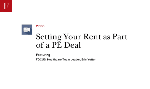 Setting your rent as part of PE deal video