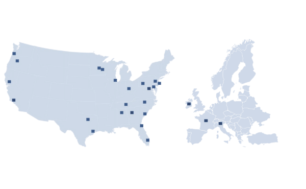 US and Europe map