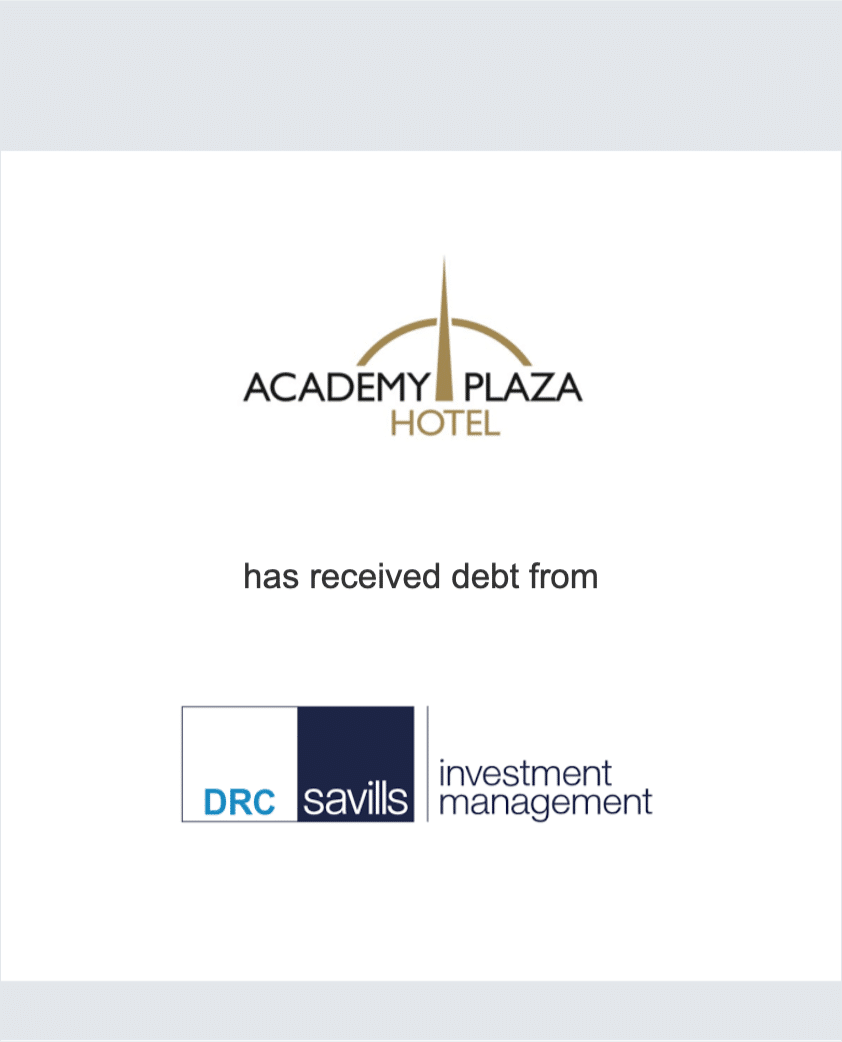 Academy Plaza Hotel - DRC Savills Investment Management tombstone