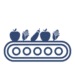 CONVEYOR BELT WITH FOOD