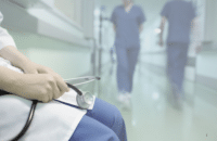 hospital halls doctor walking